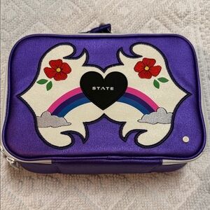 STATE Purple Bag with Heart and Rainbow Motif Lunchbox Girls